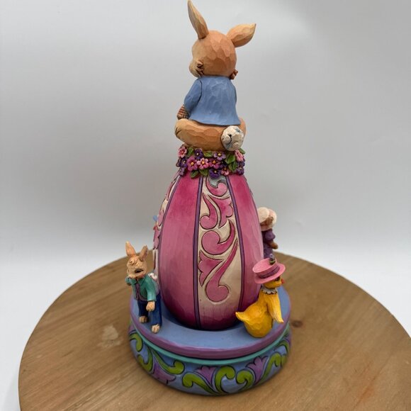Jim Shore Egg-cited For Easter Figurine With Rotating Characters - Picture 8 of 11